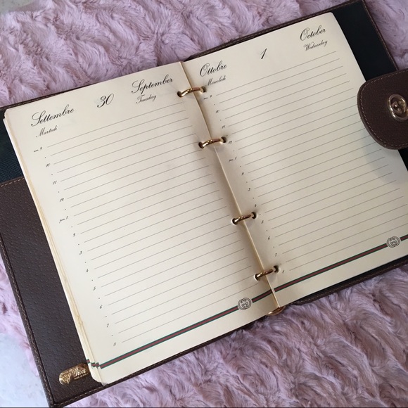 😊 Sold-Gorgeous Vintage Gucci Agenda Brown - Picture 5 of 8